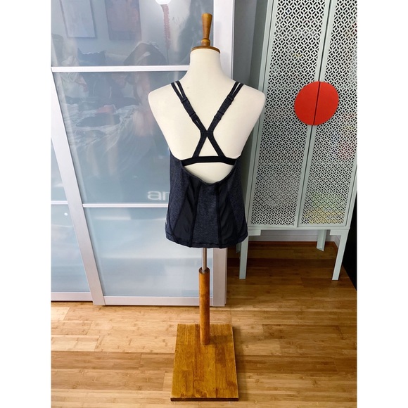 Zella Strappy Mesh Shelf Bra Active Tank in Grey - Picture 2 of 7